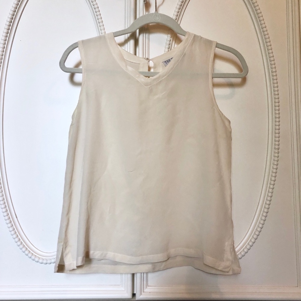The Work Connection 100% Silk Cream Shell Tank